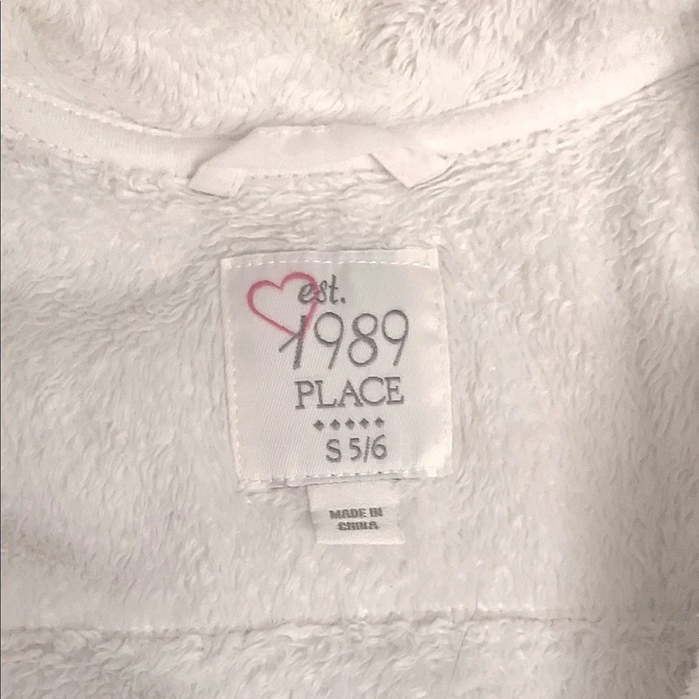 The Children's Place - Girls Size Small - White Fleece Zip-Up Jacket